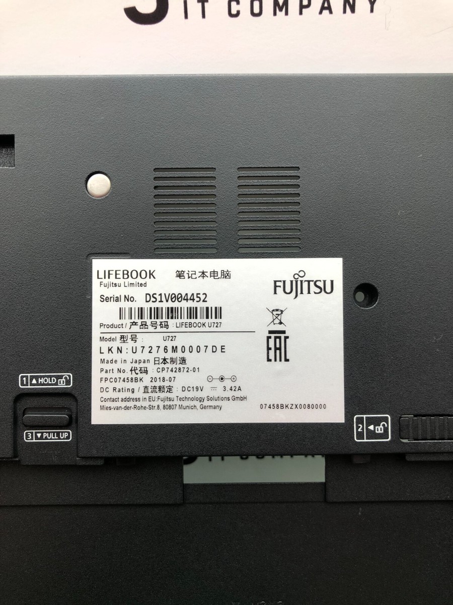 Used Genuine Fujitsu Lifebook U727 Laptop Bottom Base Case Chassis