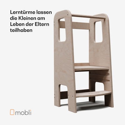 Lernturm Kinder Klappbar Montessori Lernstuhl Küchehelfer Kindertritt 2in1 Holz 