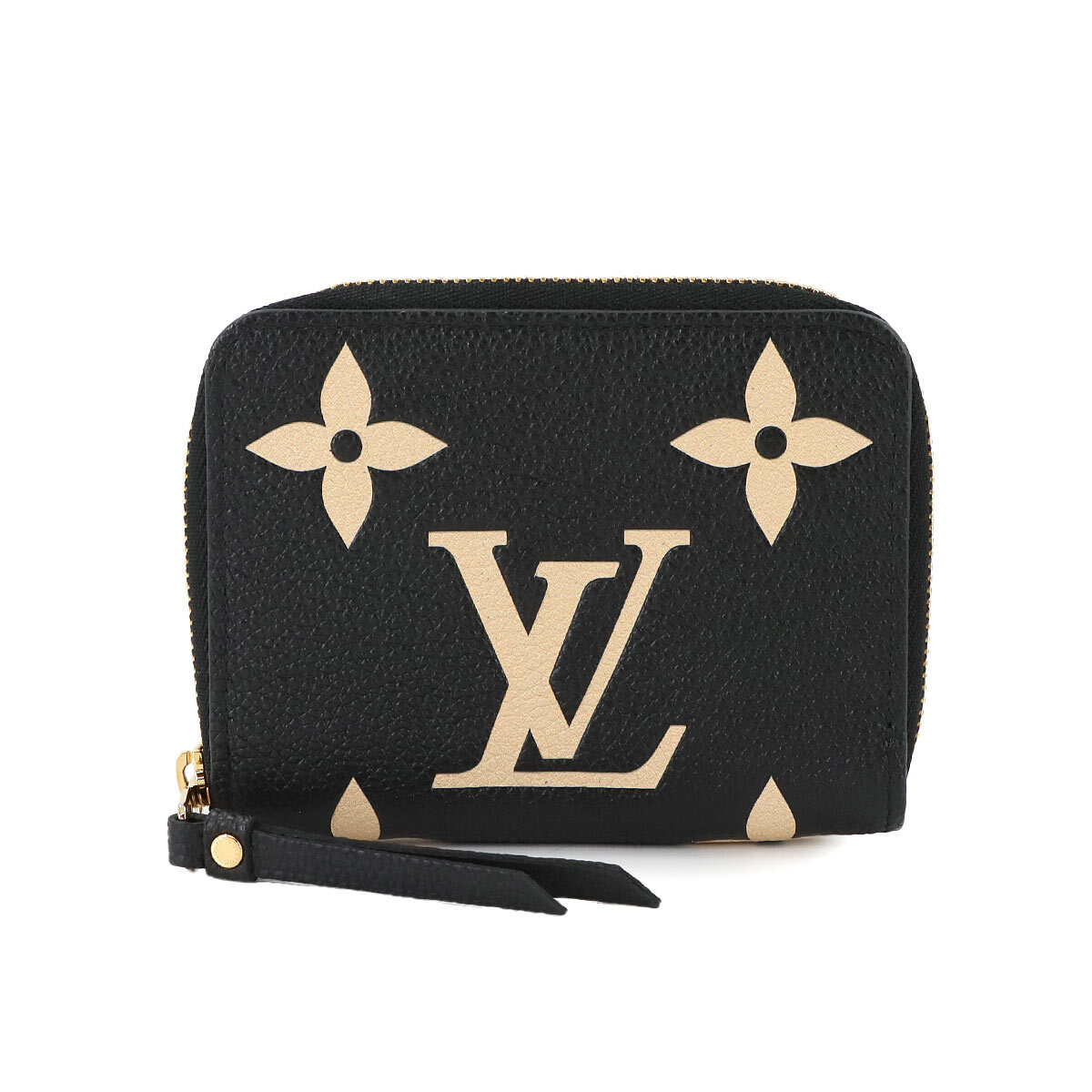 LOUIS VUITTON Monogram Empreinte Zippy Coin Purse Leather Black