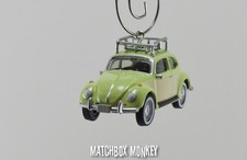 Classic Deluxe Volkswagen Beetle Custom Christmas Ornament VW Bug w/ Rack 1/64
