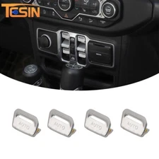 Sliver Center Window Lift Switch Button Trim Cover For 2018+ Jeep Wrangler JL JT