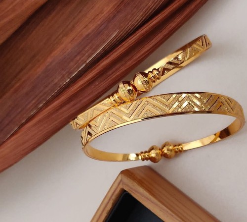 Rajasthani Matt Gold Finish ZickZack Designer Adjustable Bangle Indian Trendy - Picture 5 of 5
