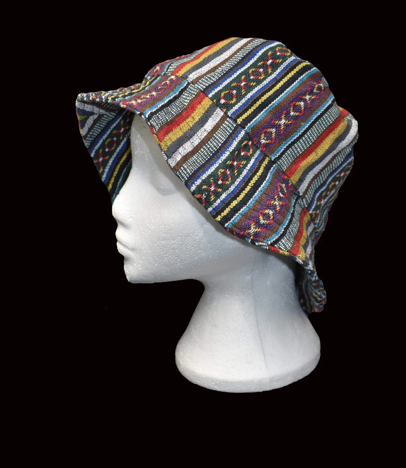 Woven Cotton Bucket Hat Fair Trade Ethnic Boho Surf Hippie Hippy