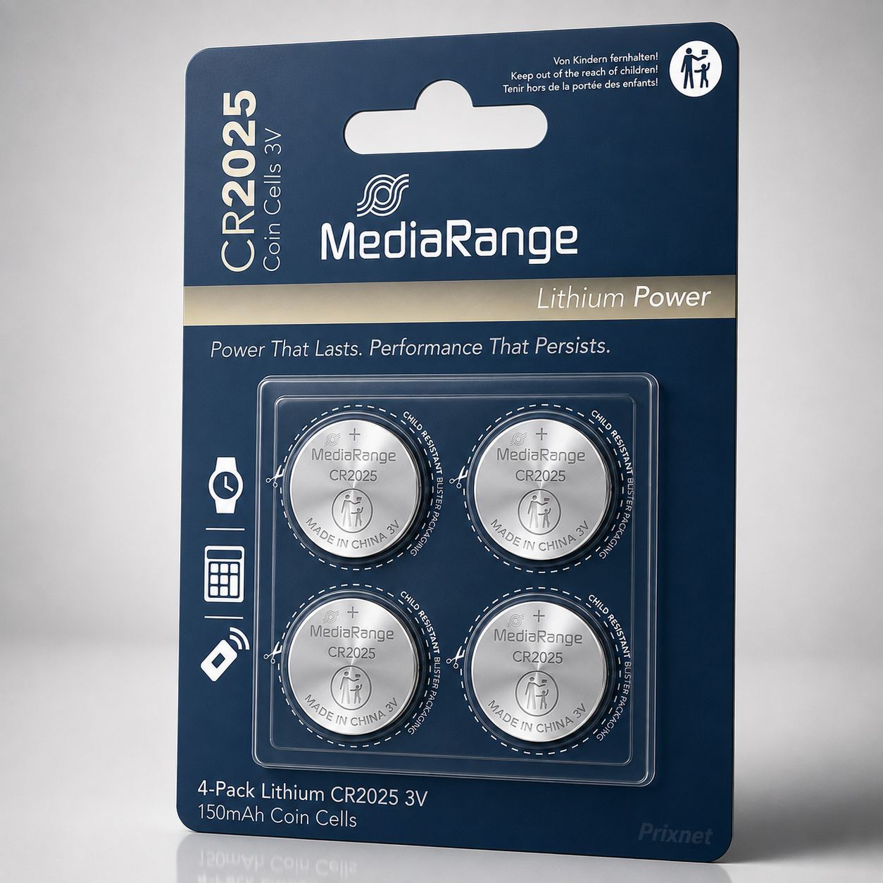 Mediarange Piles Bouton Lithium Cr2025 - Pack De 4 - Image 4
