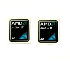 2x AMD Athlon II x2 Laptop/PC Sticker Label Decal Badge 18mm x 22mm