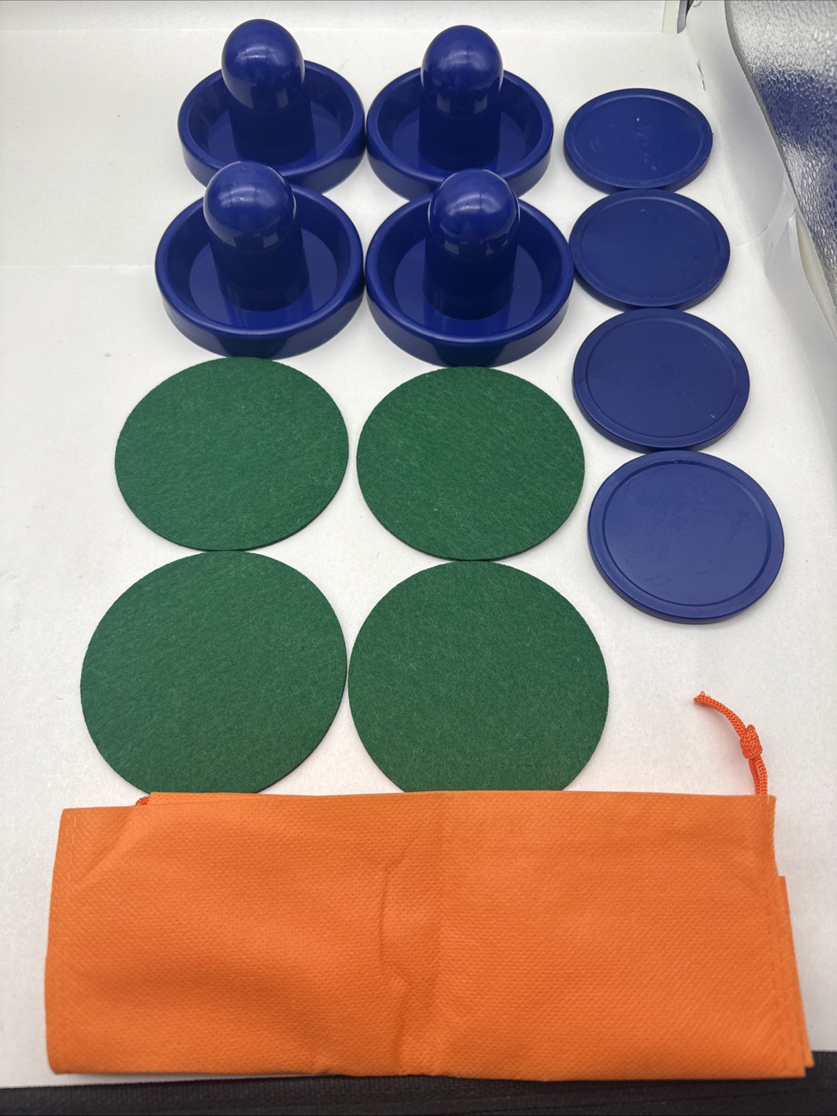 Air Hockey Pushers and Air Hockey Pucks, Goal Handles Paddles Accessories Blue..