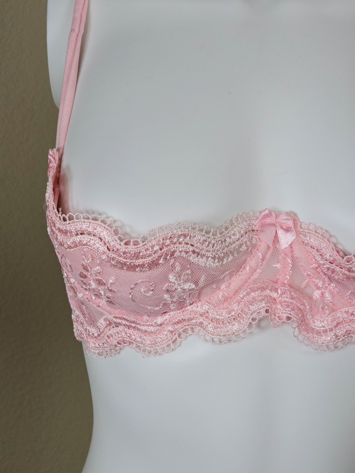 Be Wicked Pink Open Cup Cupless Underwire Lace Shelf Bra
