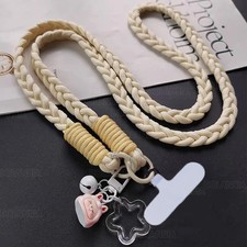 Splicing Long Rope Phone Lanyard Crossbody Cartoon Pendant Chain Universal