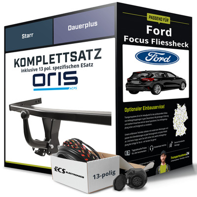 Anhängerkupplung ORIS starr für FORD Focus Fliessheck +E-Satz (AHK+ES)