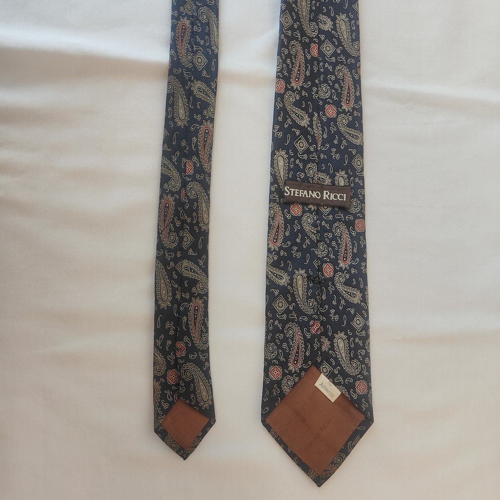 Navy Blue Paisley Regent Stripe Pattern — view 3