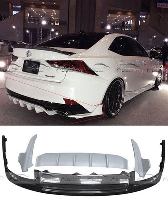 Rear Bumper Diffuser Lip Spoiler Kit For Lexus IS200 IS350 F SPORT Carbon Fiber