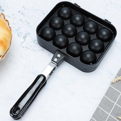 Takoyaki Pan Kitchen Gadget Portable Meatball Maker Griddle Pan with Handle