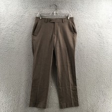 Michael Kors Trouser Dress Pants Mens 31x30 Brown Mid Rise Flat Front Zip Fly
