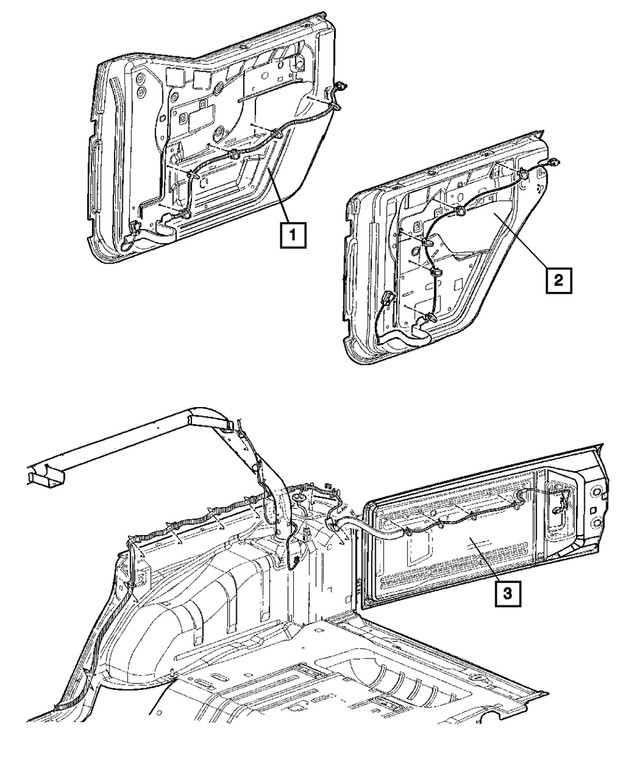 Genuine Mopar Front Door Wiring Left 68005009AB