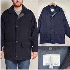 VINTAGE London Fog Men's Navy Coat, Size Large, Removable fleece lining 90s