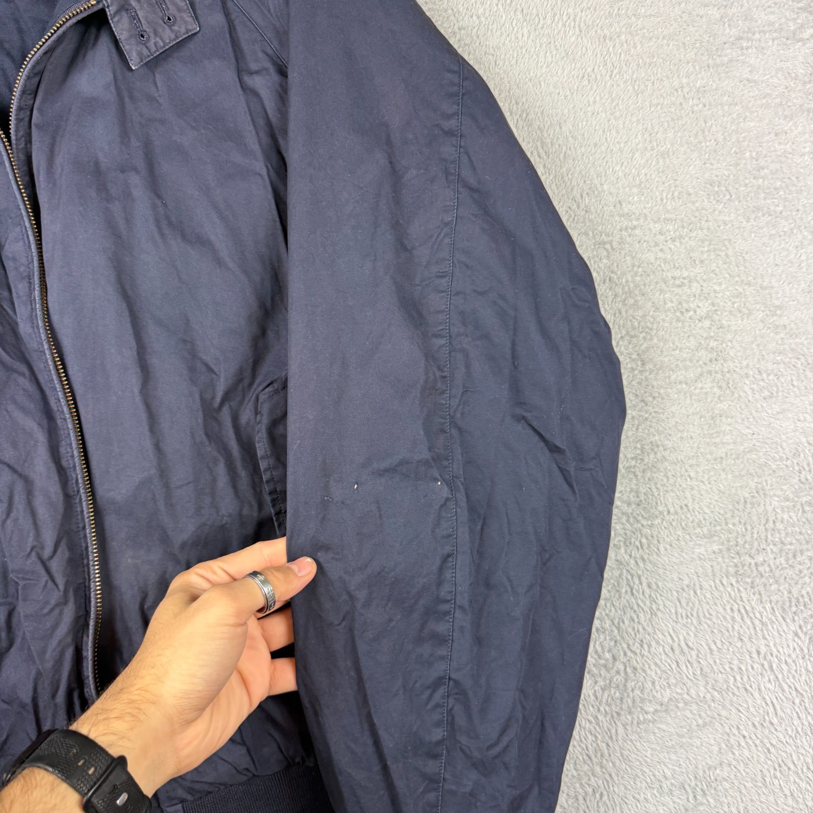 Vintage Gant 2000's Y2K Navy Blue Size XL Full Zip Bomber Harrington Jacket image 9