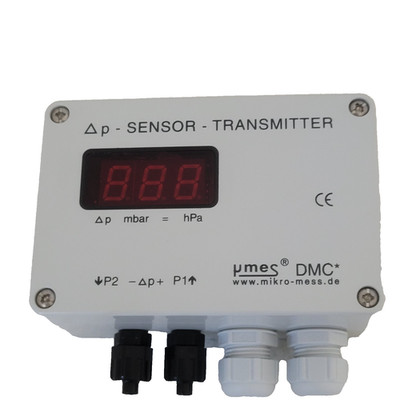 µmes DMC Differenzdruck Sensor Transmitter Δp mbar hPa Anzeige Digital