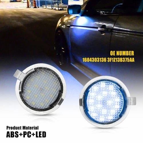 Ice Blue LED Mirror Side Puddle Light Ground Illuminate For Ford Edge 2007-2016