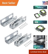 Efficient 2 Pack Hard Drive Bracket Adapter - Fits 3.5" to 5.25" Drive Bays