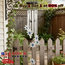 Wind Chimes Large Deep Tone Chapel Bells 5 Tubes Outdoor Garden Home Decor Gift
