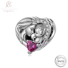 Charm mamma e bambino vero argento sterling 925 - nuovo bimba/ragazzo mamma