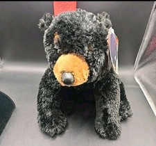 Aurora Black Bear Plush 12  Sitting Stuffed Animal Toy