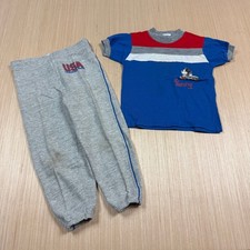 Vintage 70s 80s Toddler Mickey Mouse T Shirt Set size 4 Pilgrim USA Training