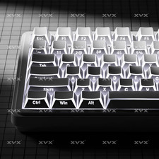 XVX White Shadow Keycaps PBT 136 Keys Cherry Profile Shine Through Side Print