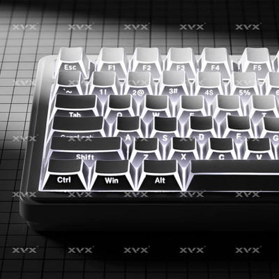 XVX White Shadow Keycaps PBT 136 Keys Cherry Profile Shine Through Side Print