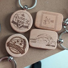 100 portachiavi in legno tondo 4cm POSSIBILE INCISIONE LASER DEL TUO LOGO GADGET