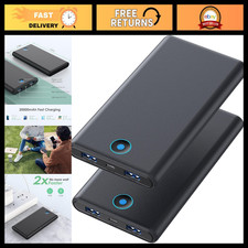 20000mAh Portable Power Bank 2-Pack, Ultra Slim Fast Charging, Dual USB Outputs,