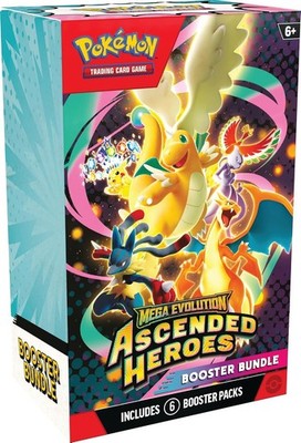 Pokemon TCG Mega Evolution Ascended Heroes Booster Bundle 6 Packs New Sealed