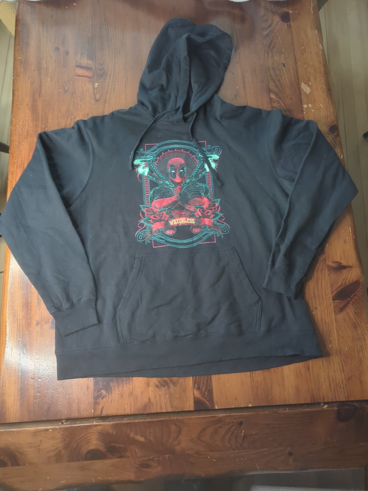 Extra Large Marvel Deadpool Hooded Sweatshirt - image 2
