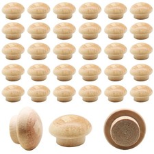 Wood Plugs, Maple Button Top Screw Covers, 100 Pack, 3/8 Inch