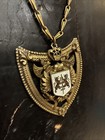 Vintage Lion Sheild Medal Medieval Castlecore Chunky Chain Medallion Brass — photo 4
