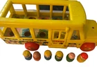 VINTAGE FISHER PRICE SCHOOL BUS WITH 6 WOOD PEOPLE 1960s--WORKS