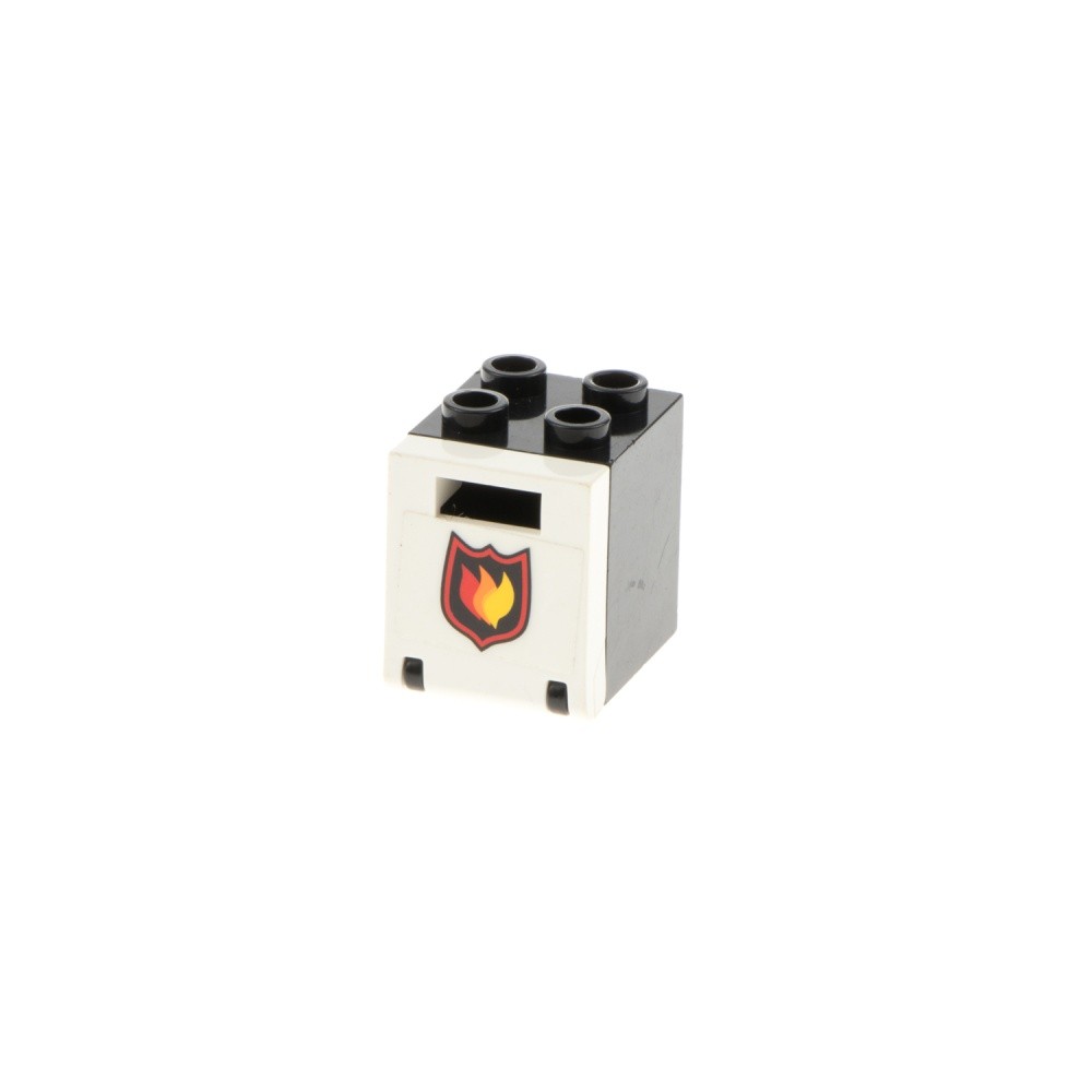 1X Lego Cabinet Container Box 2X2X2 Black Door White 4346PB15 30060 4345