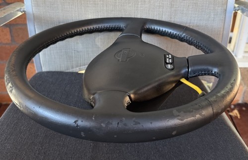 NISSAN 1991-97 BLUEBIRD N13 SSS GENUINE COMPLETE BLACK STEERING WHEEL & PAD!! - Afbeelding 10 van 19