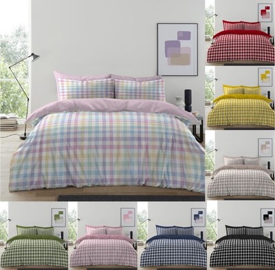 Gingham Moor Bettbezug mit Kissenbezug Mikrofaser Bettwäsche Set