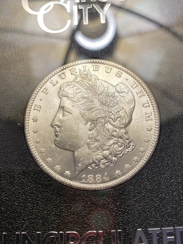 1884 CC BU GEM GSA MORGAN SILVER DOLLAR UNC U.S. MINT KEY COIN w/ Box and COA