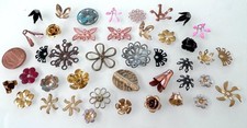 Vintage Mixed Metals Flower Beads Lot 40