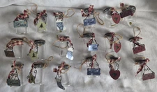 18 Ltd Mini Mason Jar Country Christmas Ornaments Peace Tree Stocking Heart Star