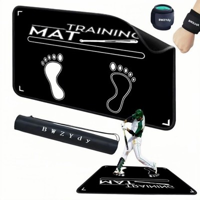 2-in-1 Baseball Batting Mat & Decorative/Entryway Mat, Softball Hitting Mat w...