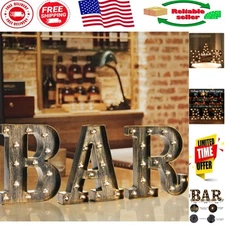 LED Vintage BAR Sign - Illuminated Marquee Light for Home Parties & Decor