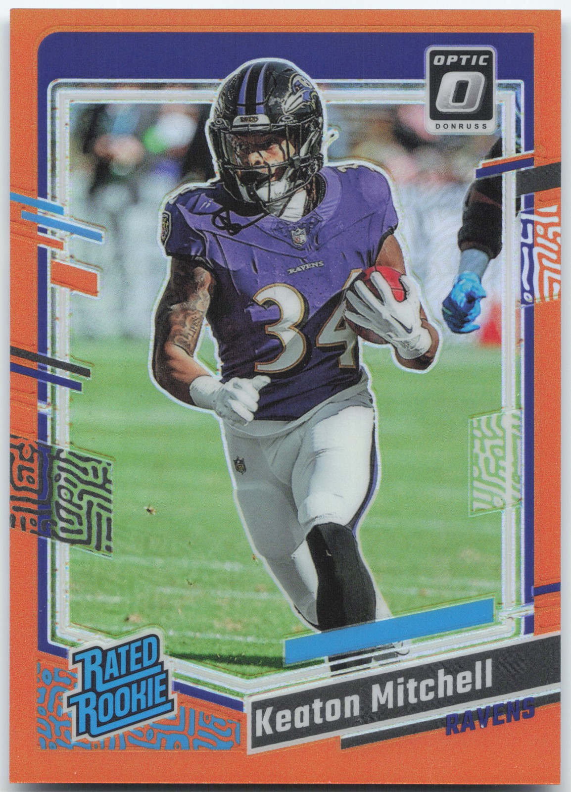 2023 Donruss Optic #207 Keaton Mitchell Orange #/249