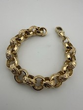 9ct Solid Gold Belcher Bracelet 63.9g, 9.5”, 15mm, Hallmarked