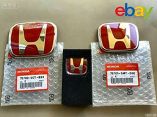 3 X Red H Emblem Front Rear Steering Badge For 2008-17 Honda Accord Sedan 4dr