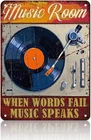 Vintage Vinyl Record Tin Metal Signs 12x16 Inch Novelty Music Room Iron Sign Mus