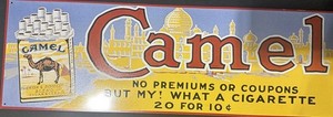 Camel Vintage 1990’s Retro Camel 22x7.5 Inch Metal Sign Retro Wall Decor