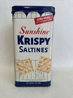 Vintage Sunshine Krispy Saltines Tin Can- USA- 1950’s Crackers